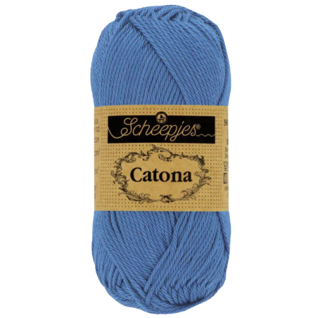 Pelote scheepjes catona 50g coton mercerise couleur bleu capri 261