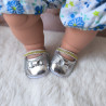 Ballerines pailletées argentées pour poupée 30 à 34 cm | La Pouponnette