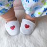 Chaussons coeur pour poupée 30 à 34 cm | La Pouponnette