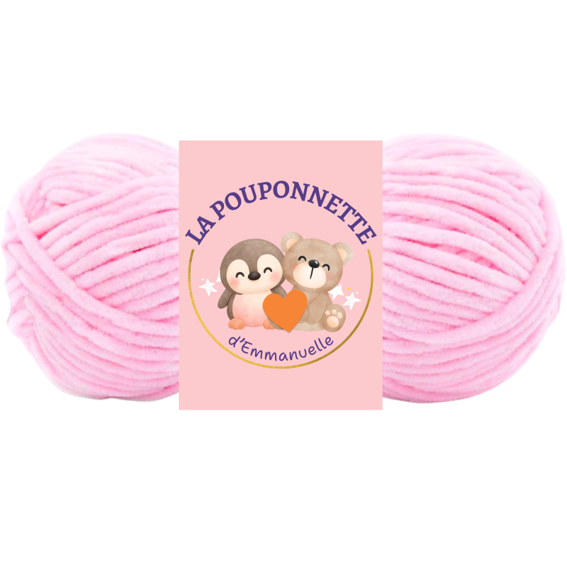 pingouin au crochet rose en laine chenille | Peluche interactive faite main