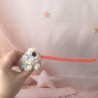 poulpe au crochet rose en laine chenille | Peluche interactive faite main