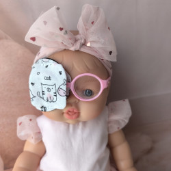 Patch oculaire poupée – cache œil doudou enfant en tissu fait main
