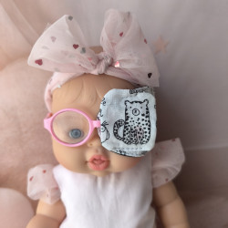 Patch oculaire poupée – cache œil doudou enfant en tissu fait main
