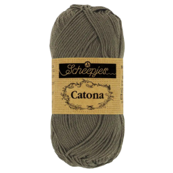 Pelote scheepjes catona 50g coton mercerise couleur olive foncé 387