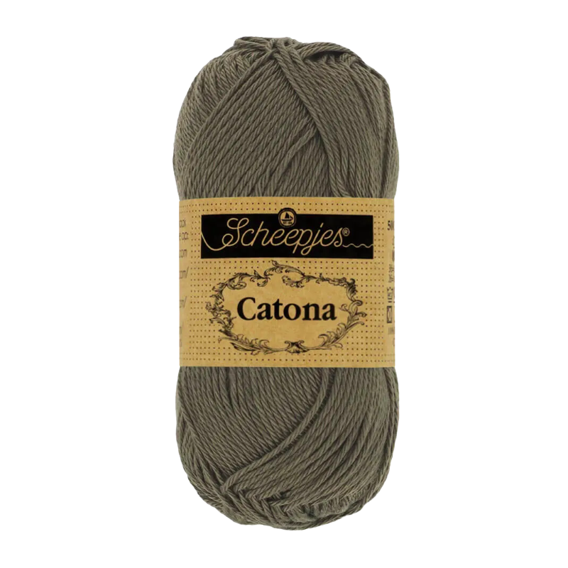 Pelote scheepjes catona 50g coton mercerise couleur olive foncé 387