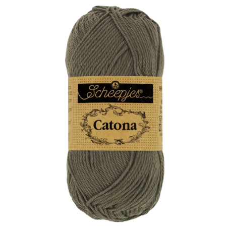 Pelote scheepjes catona 50g coton mercerise couleur olive foncé 387