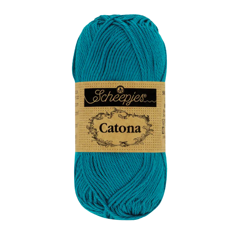Pelote scheepjes catona 50g coton mercerise couleur bleu pétrole 400