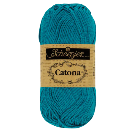 Pelote scheepjes catona 50g coton mercerise couleur bleu pétrole 400