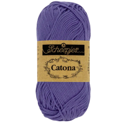 Pelote scheepjes catona 50g coton mercerise couleur améthyste profond 508