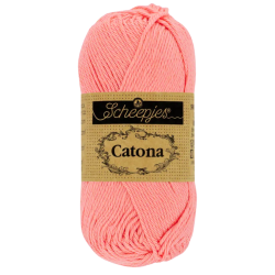 Pelote scheepjes catona 50g coton mercerise couleur corail clair 264