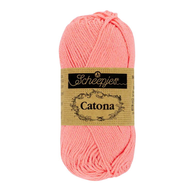 Pelote scheepjes catona 50g coton mercerise couleur corail clair 264