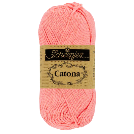 Pelote scheepjes catona 50g coton mercerise couleur corail clair 264