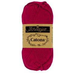 Pelote scheepjes catona 50g coton mercerise couleur rubis 517