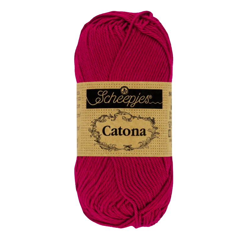 Pelote scheepjes catona 50g coton mercerise couleur rubis 517