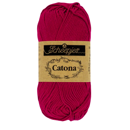Pelote scheepjes catona 50g coton mercerise couleur rubis 517