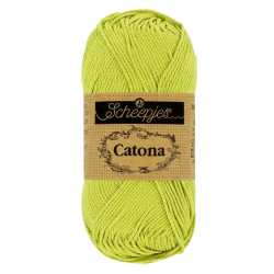 Pelote scheepjes catona 50g coton mercerise couleur citron vert 512