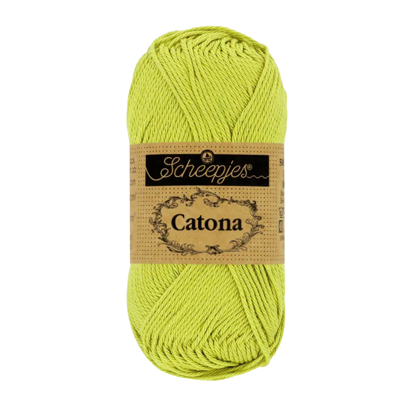 Pelote scheepjes catona 50g coton mercerise couleur citron vert 512
