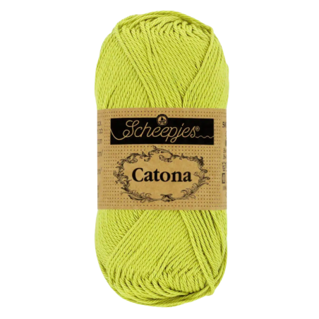 Pelote scheepjes catona 50g coton mercerise couleur citron vert 512