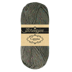 pelote scheepjes catona shine 50g coton couleur gris metal arc-en-ciel 242