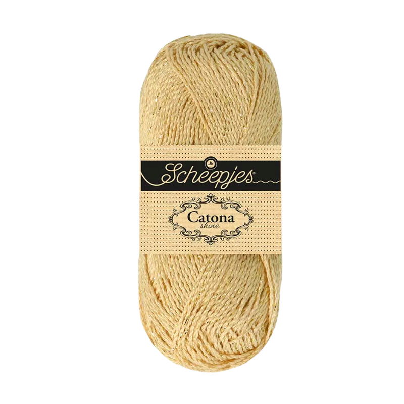 Pelote scheepjes catona shine 50g coton couleur thé anglais doré 404