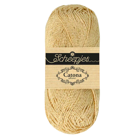 Pelote scheepjes catona shine 50g coton couleur thé anglais doré 404