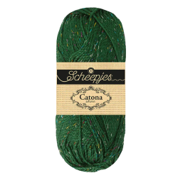 Pelote scheepjes catona shine 50g coton couleur vert sapin arc-en-ciel 525