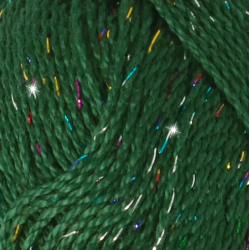 Pelote scheepjes catona shine 50g coton couleur vert sapin arc-en-ciel 525