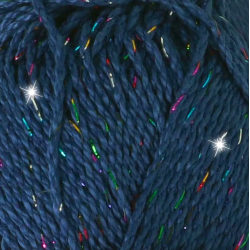 Pelote scheepjes catona shine 50g coton couleur bleu minuit arc-en-ciel 527