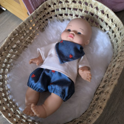 Ensemble bloomer et bandana pour poupée | Fait main