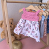 Robe crochet et tissu pour poupée | Vêtement fait main