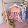 Robe crochet et tissu pour poupée | Vêtement fait main