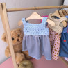 Robe crochet et tissu pour poupée | Vêtement fait main