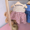 Robe crochet et tissu pour poupée | Vêtement fait main
