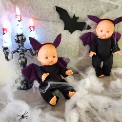 Déguisement chauve-souris poupée 32-36 cm | La Pouponnette