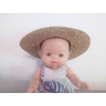 Chapeau de paille pour poupée 32-36 cm, diamètre 20 cm