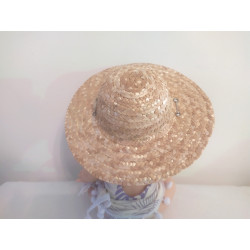 Chapeau de paille pour poupée 32-36 cm, diamètre 20 cm