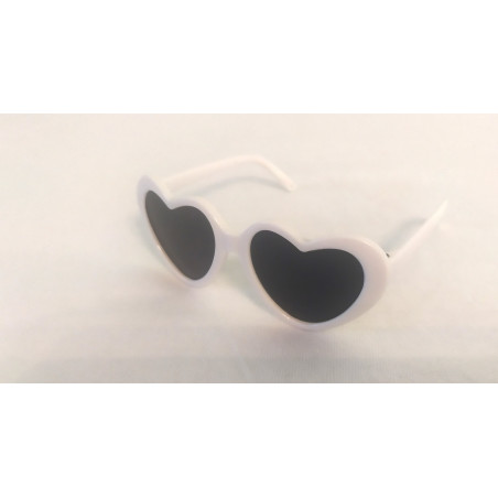 Lunettes de soleil cœur blanches pour poupées 32-36 cm
